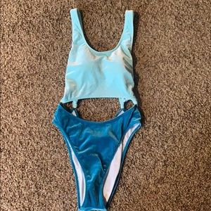 VS Pink Velvet One Piece Swimsuit Size Medium